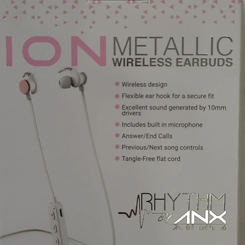 🎁 Rhythm ION Metallic Wireless Earbuds - Metallic Pink - Picture 2 of 4